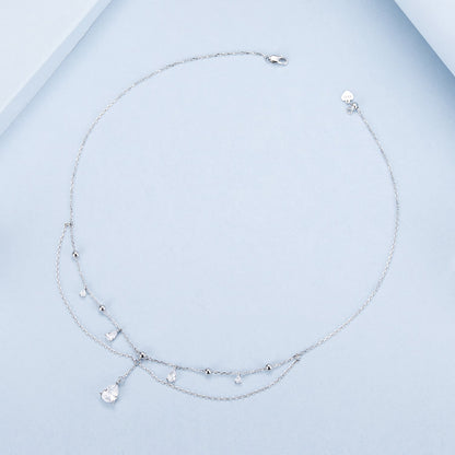Sterling Silver Cubic Zirconia Pavé Necklace
