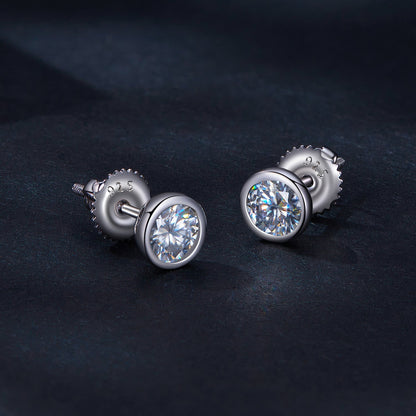 Sterling Silver Moissanite Stud Earrings