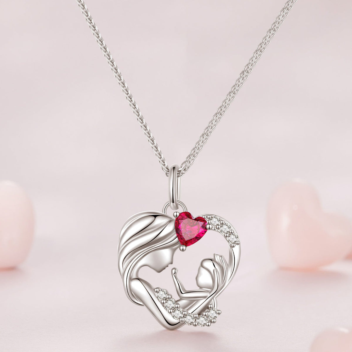 Sterling Silver Pavé CZ Pendant Necklace
