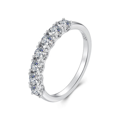 925 Sterling Silver White Gold Plated 0.1ct Moissanite Size 6 Ring for Women
