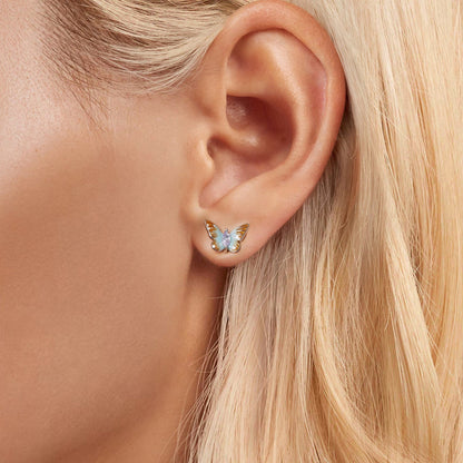 Sterling Silver Enamel and Pavé CZ Earrings