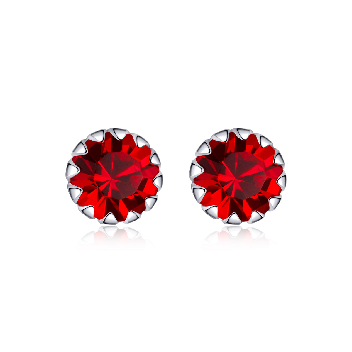 Sterling Silver Cubic Zirconia Pavé Stud Earrings
