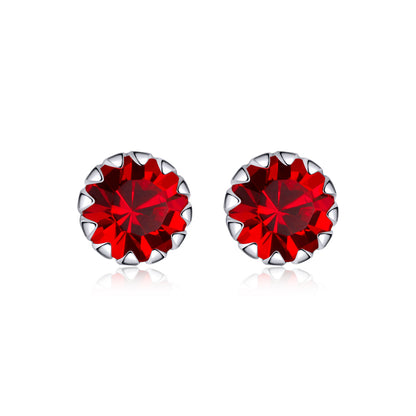 Sterling Silver Cubic Zirconia Pavé Stud Earrings