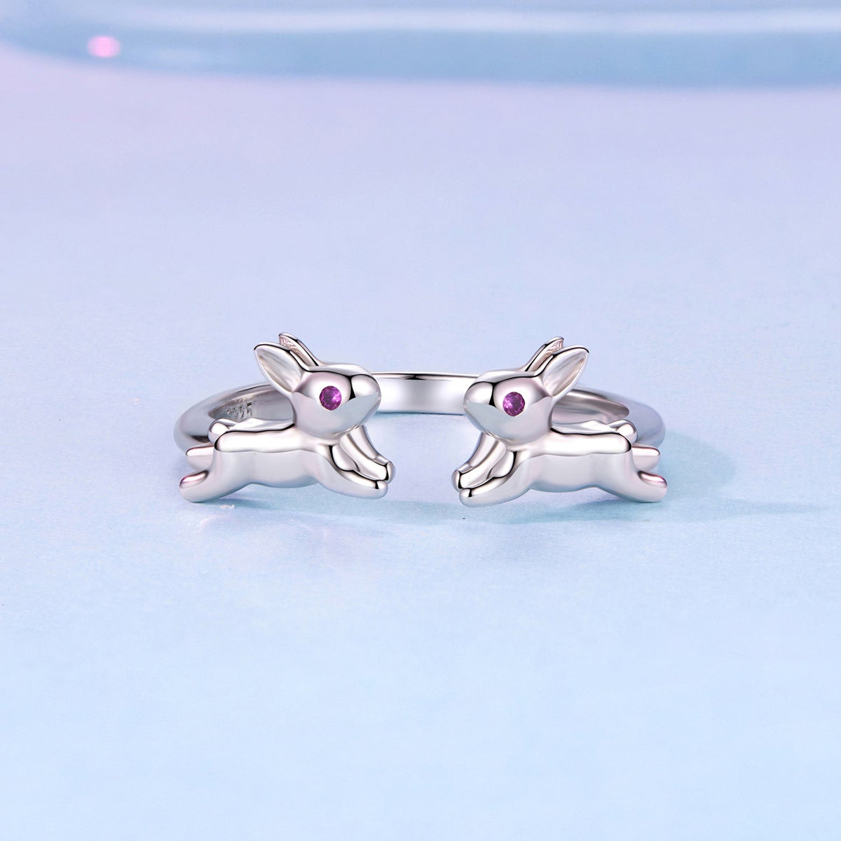 Sterling Silver Pavé CZ Rabbit Ring