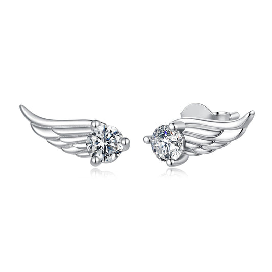 White Gold Plated Sterling Silver Moissanite Earrings