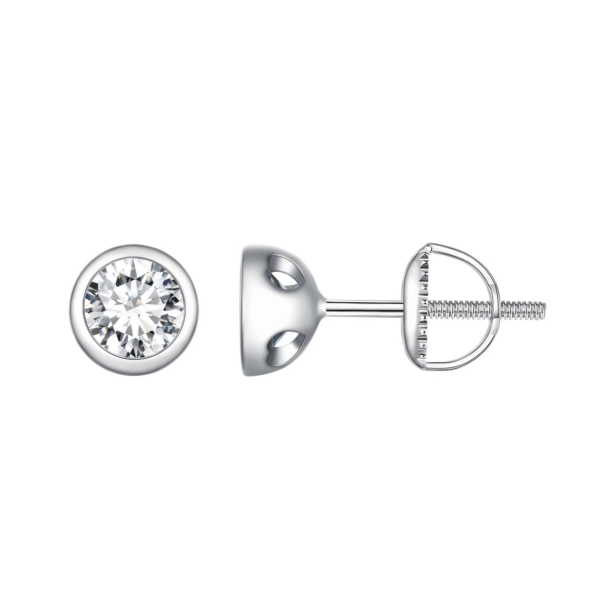 Sterling Silver Moissanite Stud Earrings
