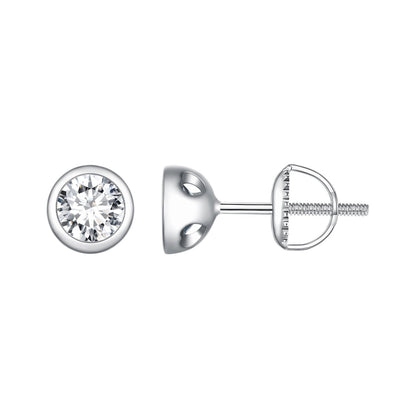 Sterling Silver Moissanite Stud Earrings