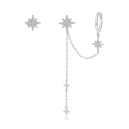Sterling Silver Cubic Zirconia Pavé Drop Earrings