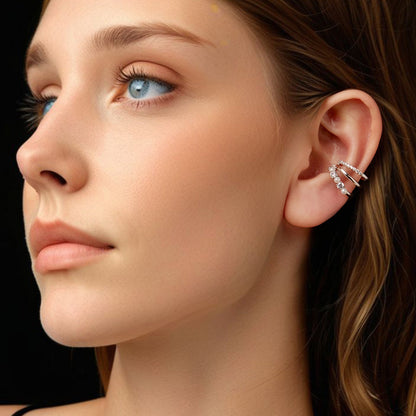Sterling Silver Moissanite and Freshwater Pearl Drop Earrings