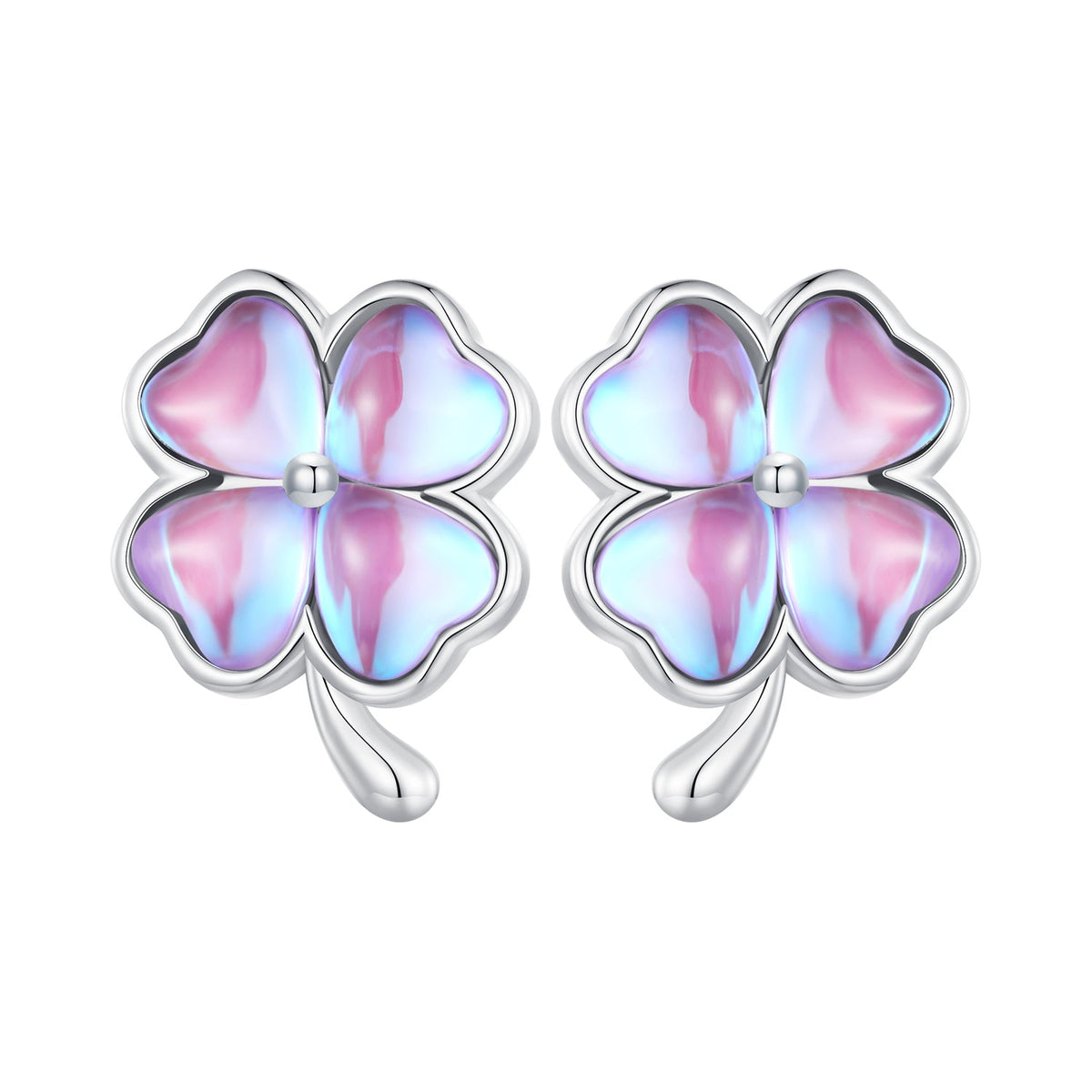 Sterling Silver Transparent Glass Earrings