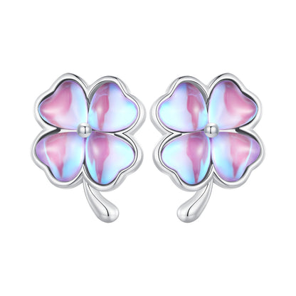 Sterling Silver Transparent Glass Earrings