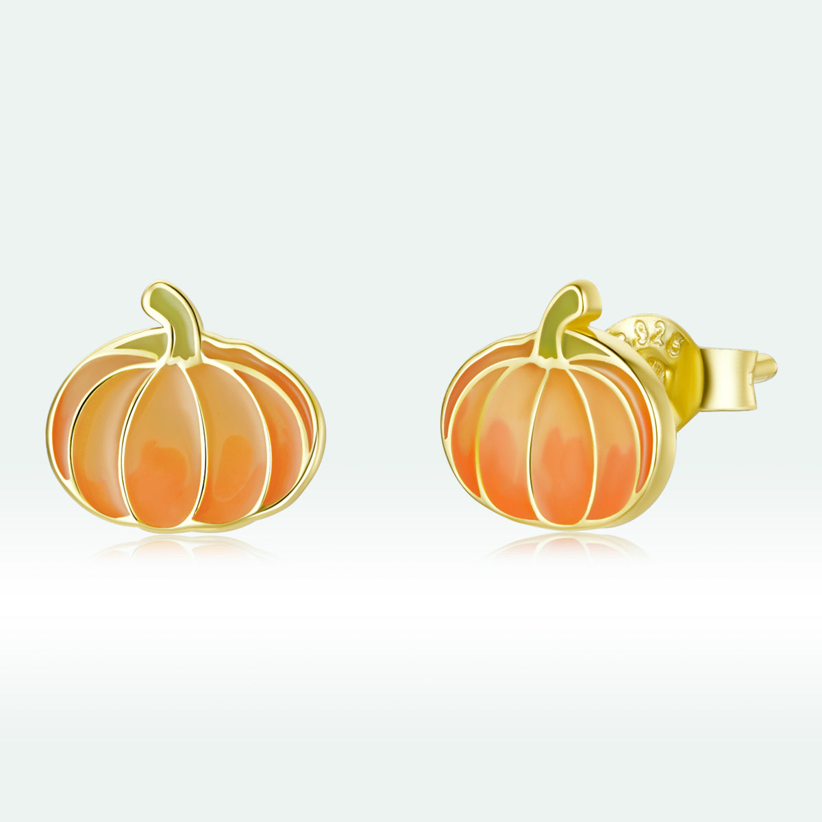 Gold Plated Sterling Silver Enamel Earrings