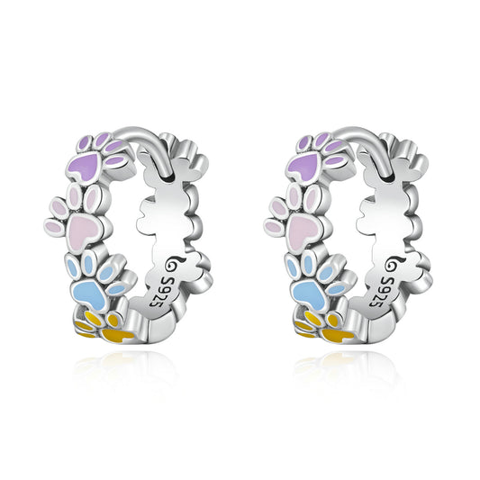 Sterling Silver Enamel Oxidized Earrings