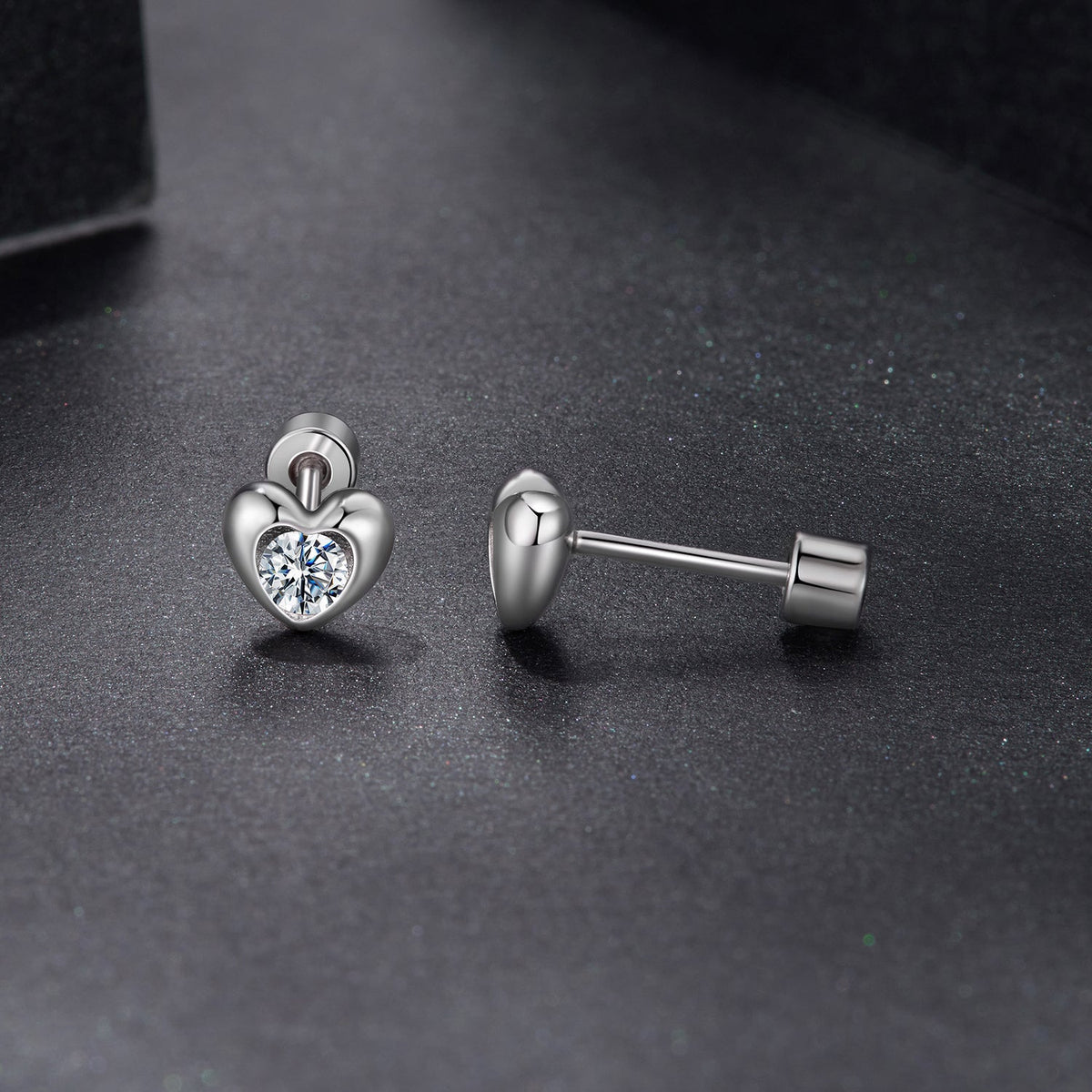 Sterling Silver Moissanite Stud Earrings