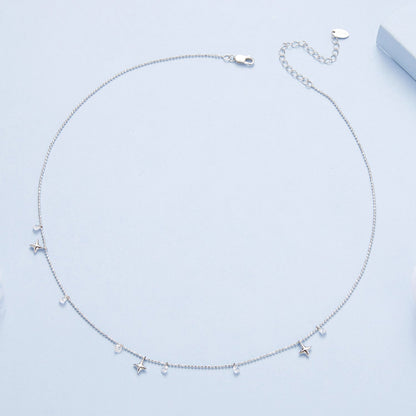 White Gold Plated Pavé CZ Sterling Silver Pendant Necklace