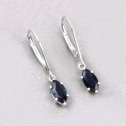 1.20 Carat Genuine Blue Sapphire 10K White Gold Earrings