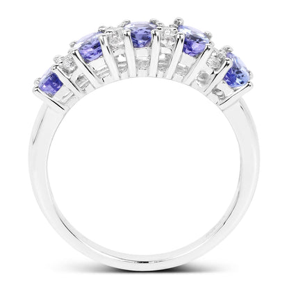 Tanzanite and White Topaz Sterling Silver Ring