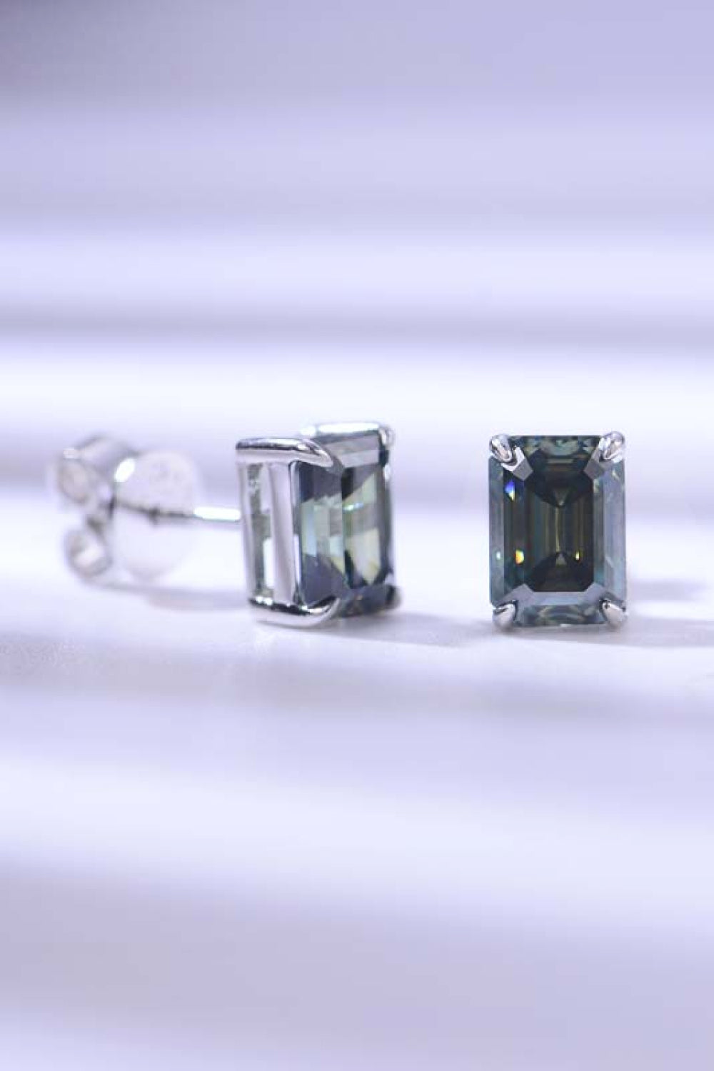 2 Carat Moissanite Stud Earrings in Green - Undeniably LUXE