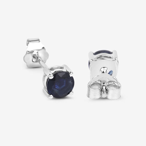 1.30 Carat Genuine Blue Sapphire 10K White Gold Earrings