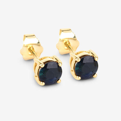 1.30 Carat Genuine Blue Sapphire 10K Yellow Gold Earrings