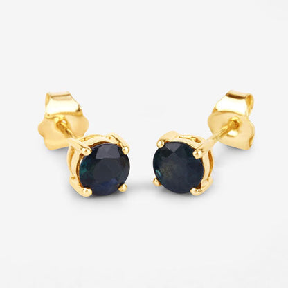 1.30 Carat Genuine Blue Sapphire 10K Yellow Gold Earrings