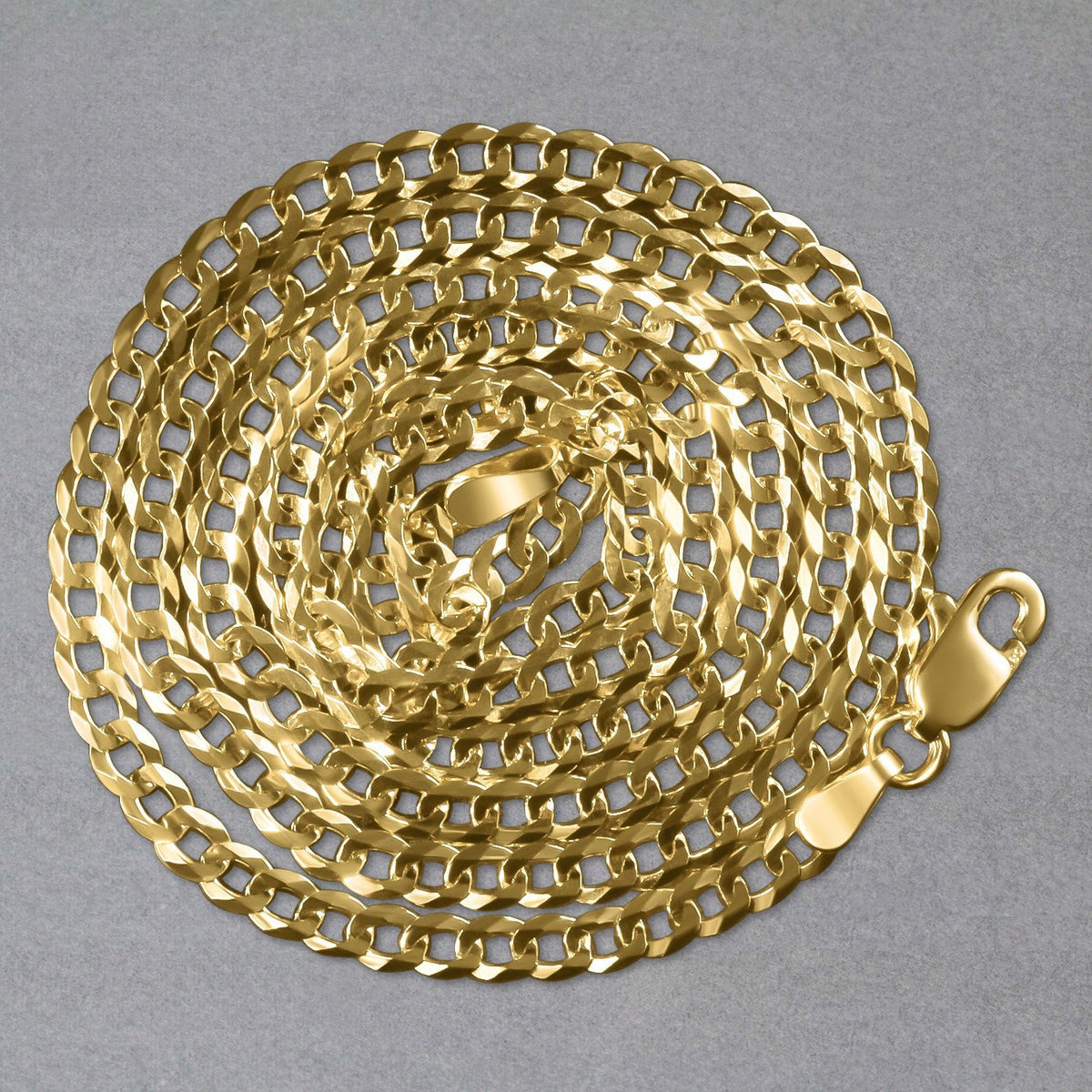 14K Yellow Gold Solid Curb Chain