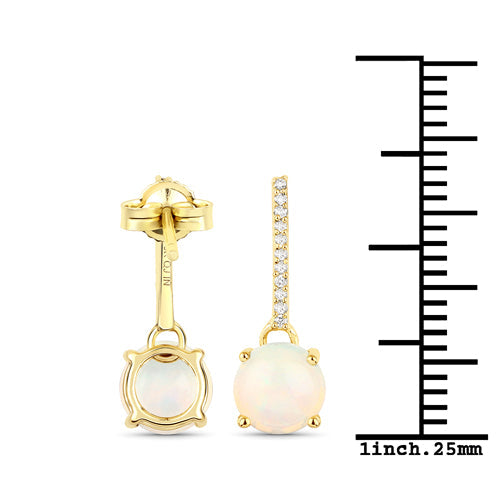 Ethiopian Opal and Diamond Dangle Earrings