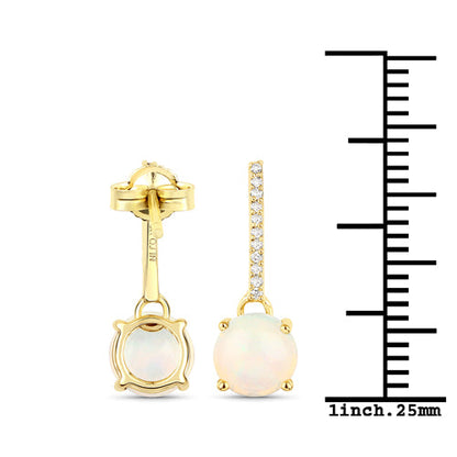 Ethiopian Opal and Diamond Dangle Earrings