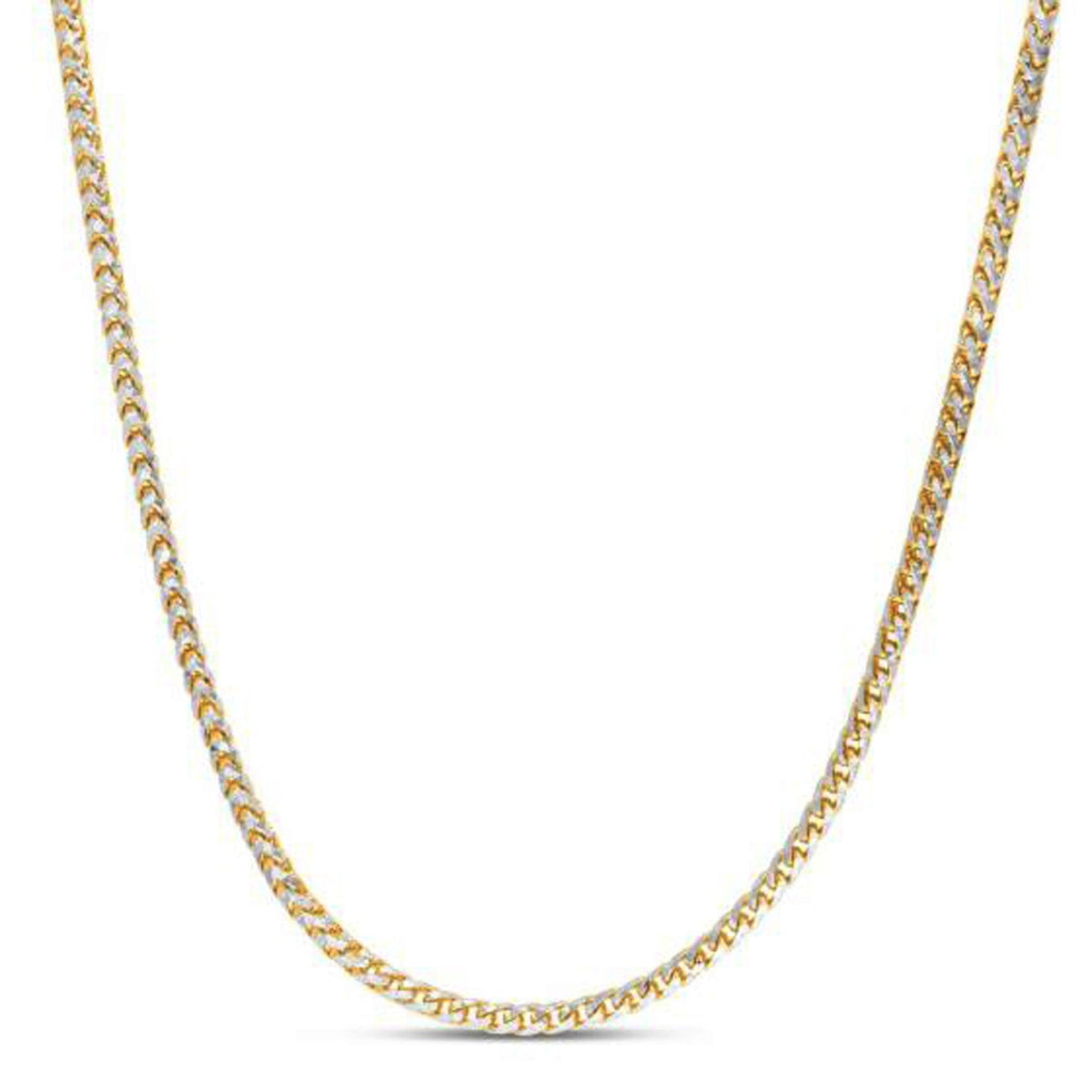 14K Yellow Gold Round Pave Franco Chain
