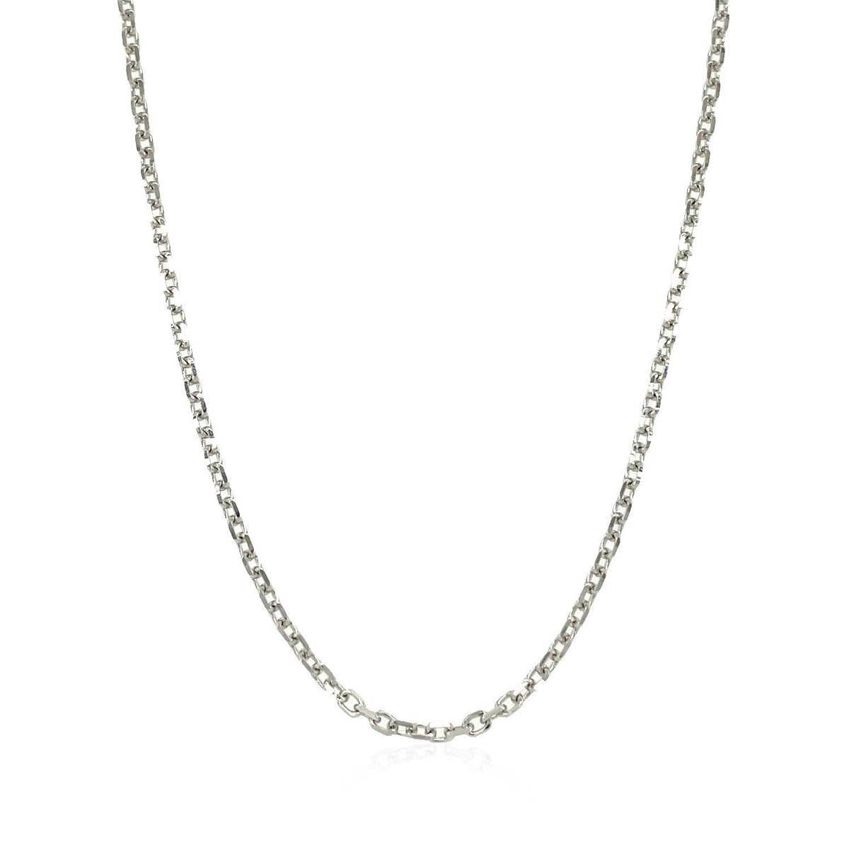 18K White Gold Diamond Cut Cable Link Chain