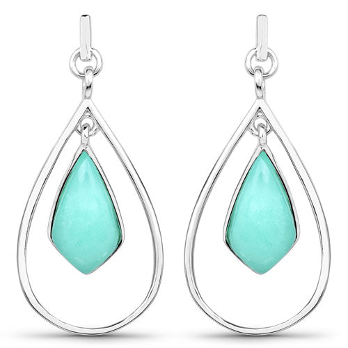 Sterling Silver Chrysoprase Dangle Earrings