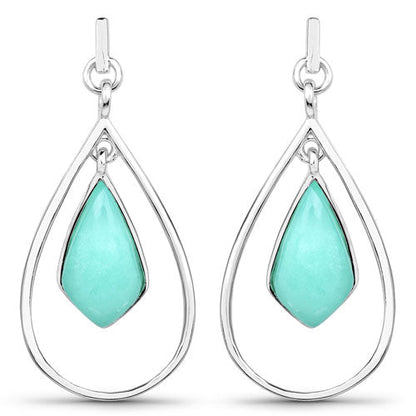 Sterling Silver Chrysoprase Dangle Earrings
