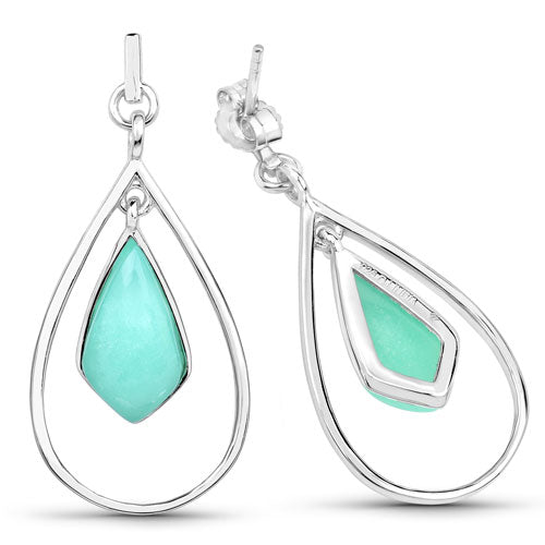 Sterling Silver Chrysoprase Dangle Earrings