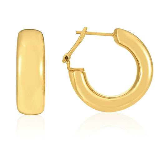 14K Yellow Gold Large Omega C-Hoop Earrings