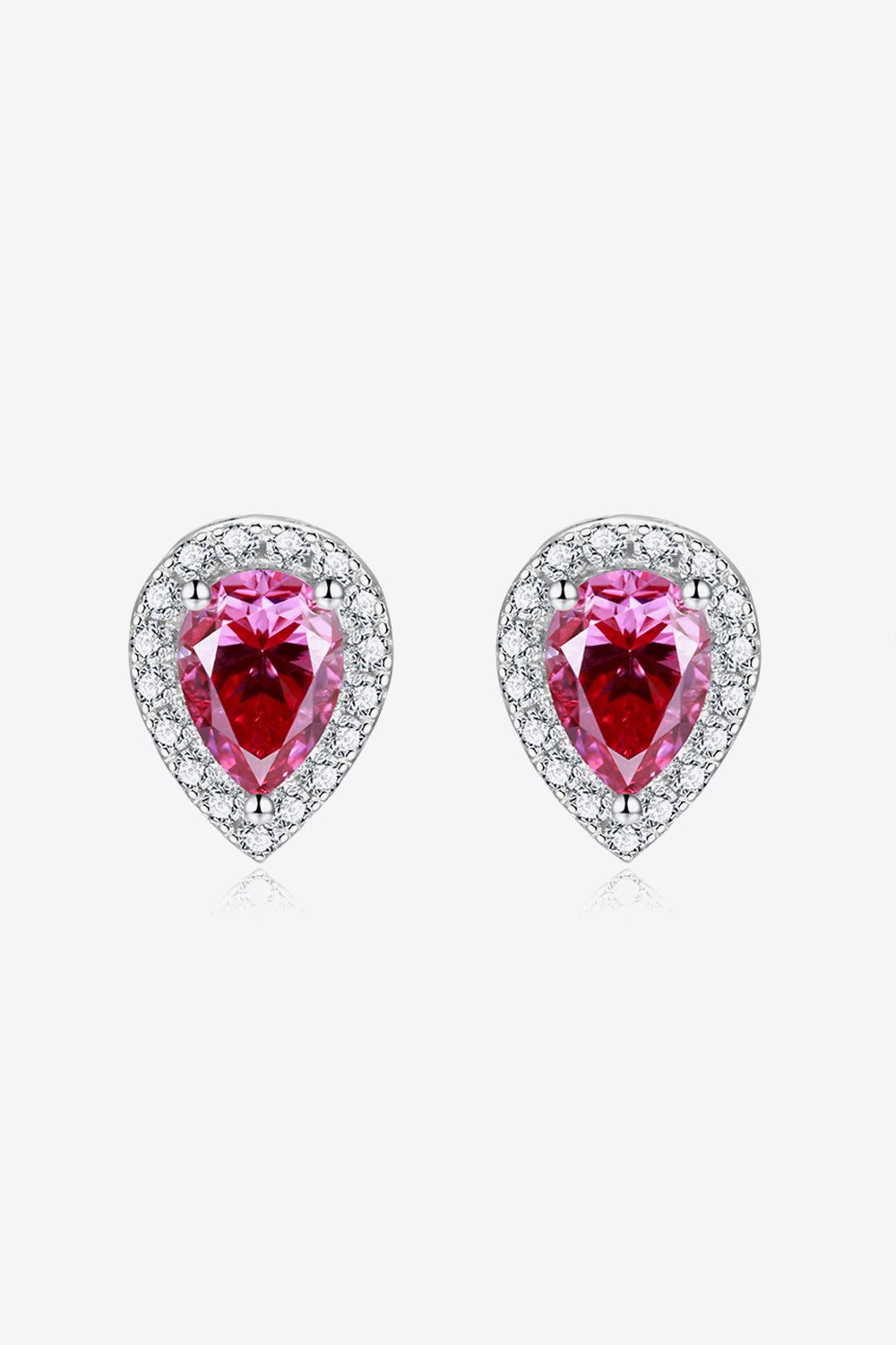 2 Carat Moissanite Teardrop Stud Earrings in Rose - Undeniably LUXE