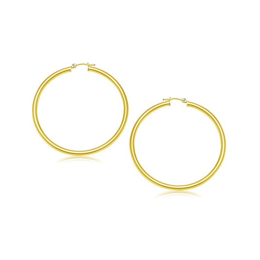Yellow Gold Polished Hoop Earrings