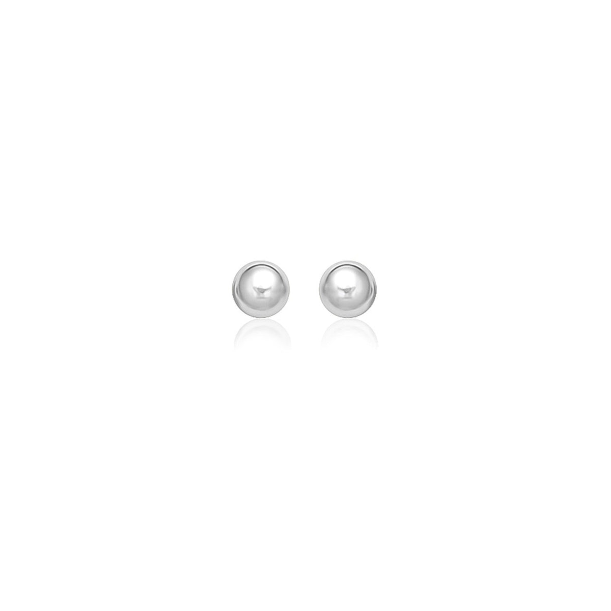 14K White Gold Spherical Stud Earrings