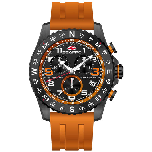 Seapro Gallantry Orange Rubber Strap Watch