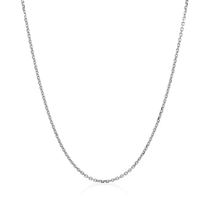 18K White Gold Diamond Cut Cable Link Chain