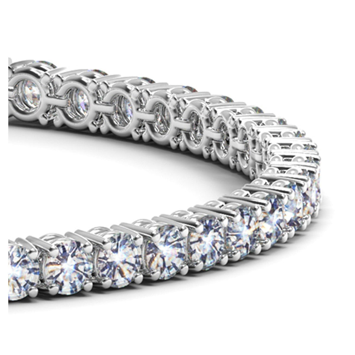 14K White Gold Lab Grown Diamond Tennis Bracelet