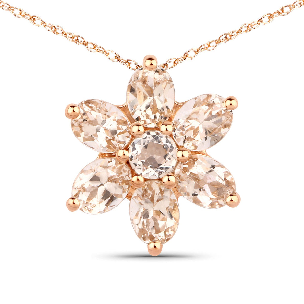 10K Rose Gold Morganite Pendant