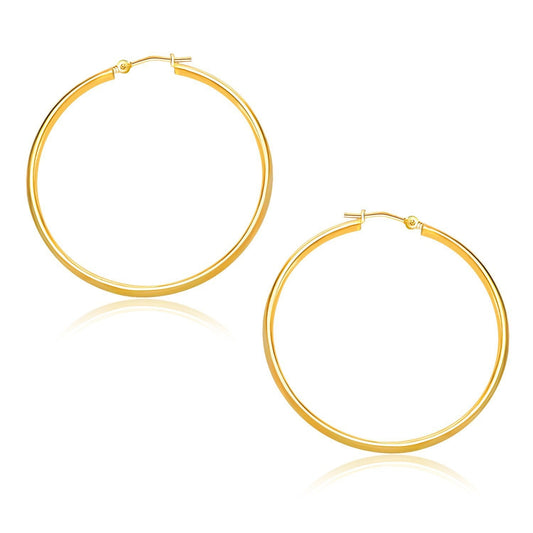 Yellow Gold Polished Hoop Earrings