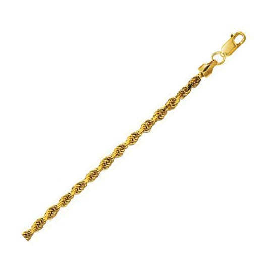 Yellow Gold Diamond Cut Rope Chain