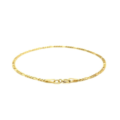 14K Yellow Gold Figaro Anklet