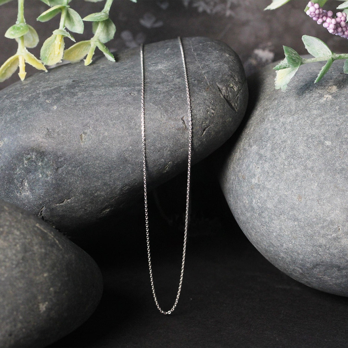 14K White Gold Cable Link Chain