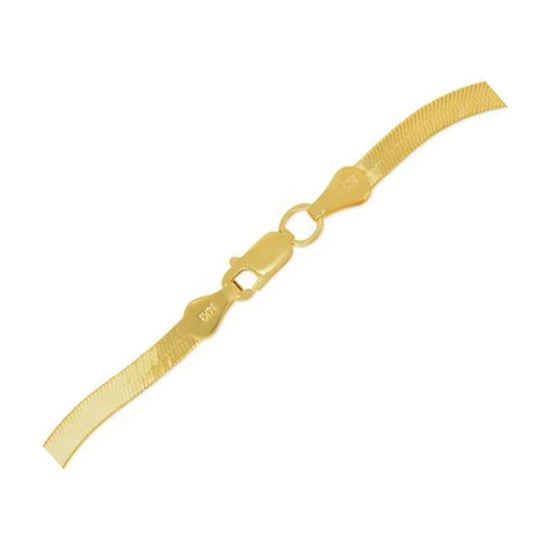 Yellow Gold Super Flex Herringbone Chain Necklace