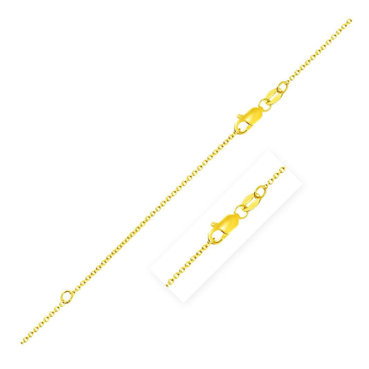 18K Yellow Gold 1.00mm Extendable Cable Chain Necklace