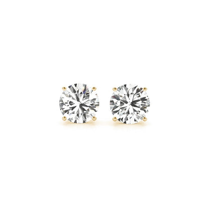 14K Yellow Gold 3 cttw Lab Grown Round Diamond Stud Earrings