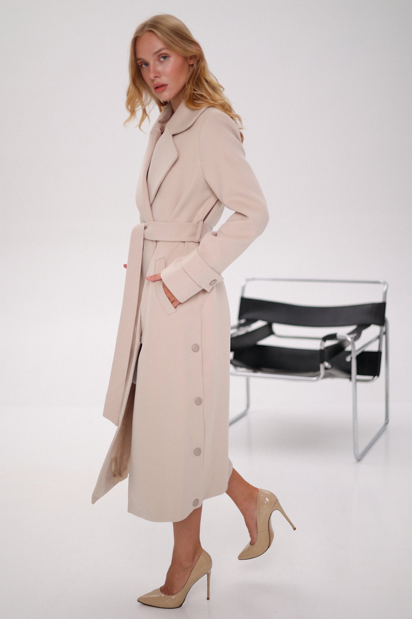 Camille Cashmere Blend Coat Beige