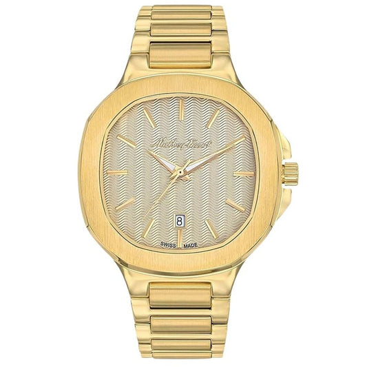 Gold-Tone Stainless Steel Round Bracelet Watch